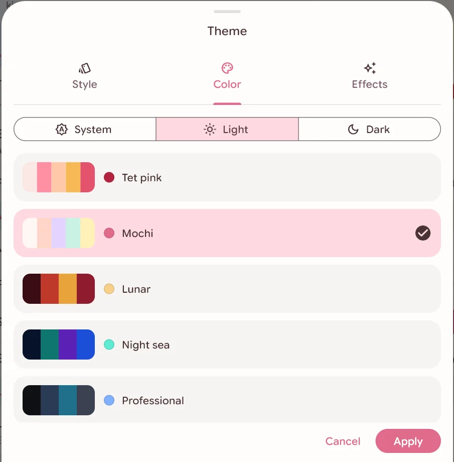 Colour set picker on Windows