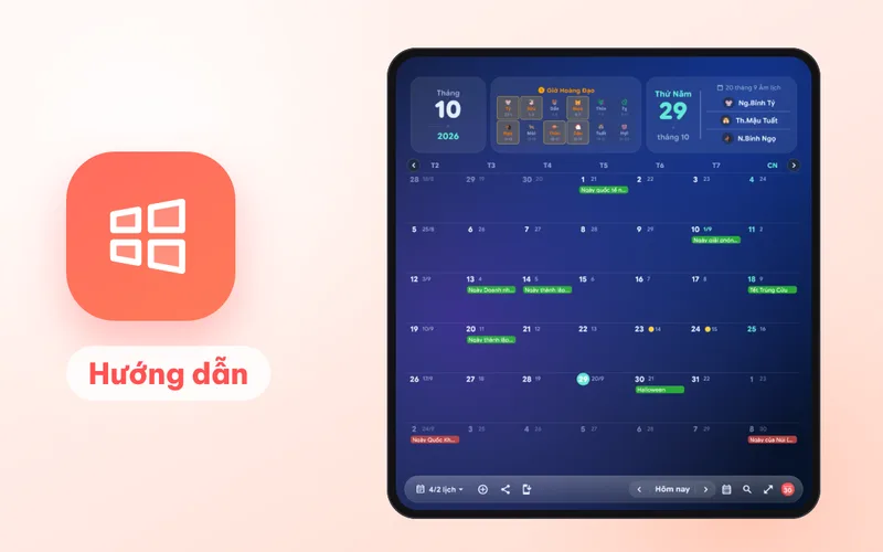 Bảng xem nhanh lịch âm ở khay hệ thống Windows
