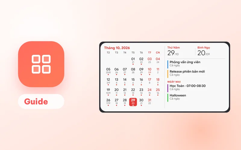 Vietnamese Lunar Calendar Widgets for Windows 10 and 11