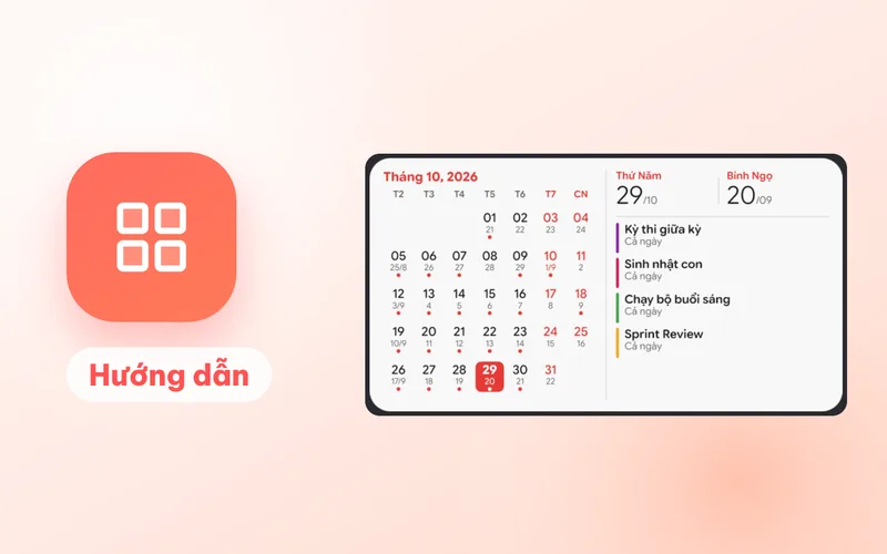 Widget lịch âm cho Windows: lịch âm dương nằm ngay trên màn hình nền